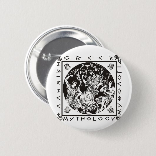 Griechische Mythologie - Schwarzes Button (Vorne & Hinten)