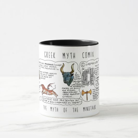 Griechische Mythos Comix Minotaur Mythos Tasse! Tasse (Zentrum)