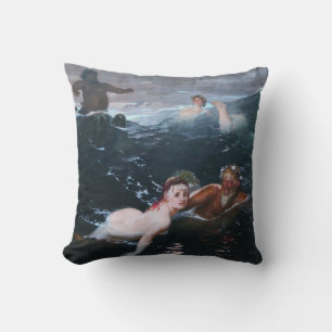 Griechische Nymphen und Satyrs schwimmen in den We Kissen