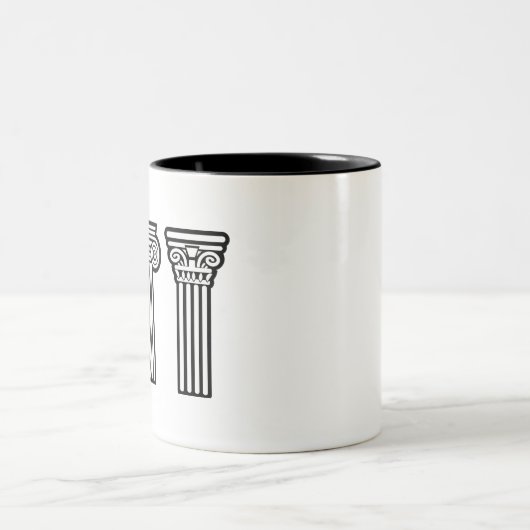 griechische Orders Column Doric Pillars Zweifarbige Tasse (Mittel)