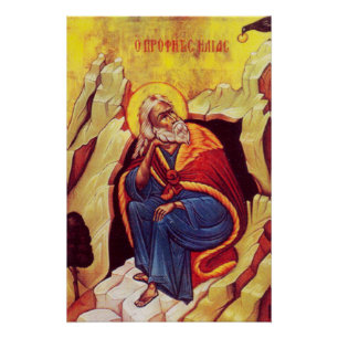 Griechische orthodoxe Ikone des Propheten Elija Poster