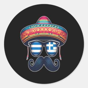Griechische Ostersonnenbrille Cinco De Mayo Mexika Runder Aufkleber
