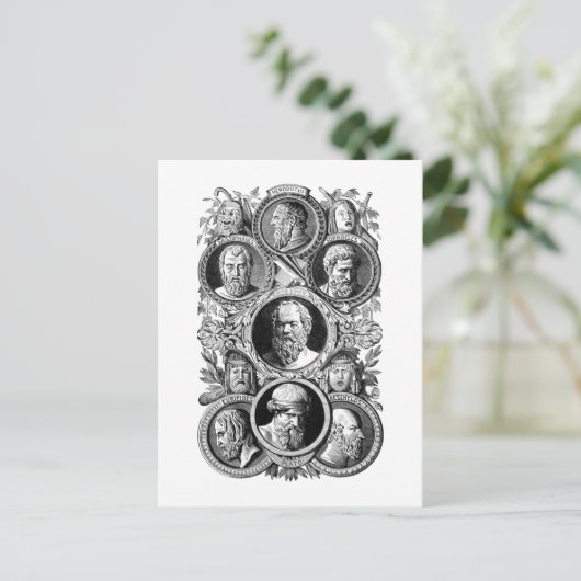 Griechische Philosophen Postkarte (Stehend Vorderseite)