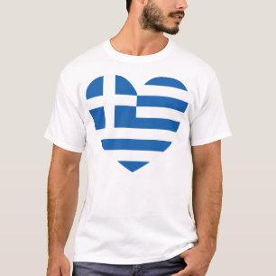 Griechische Pride-Flagge Liebe Herz T-Shirt