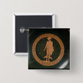 Griechische Rotzahl Schale, den Gott Hermes Button (Vorne & Hinten)