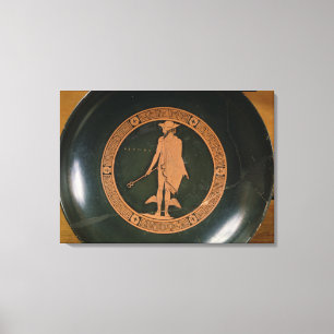 Griechische Rotzahl Schale, den Gott Hermes Leinwanddruck