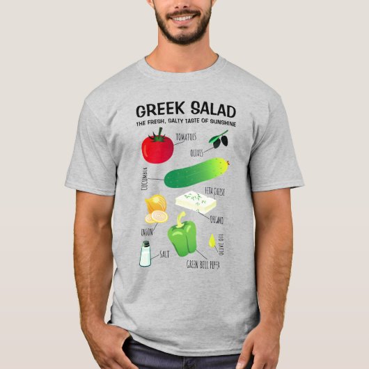 Griechische Salatzutaten - Ein Geschmack des Sonne T-Shirt (Vorderseite)