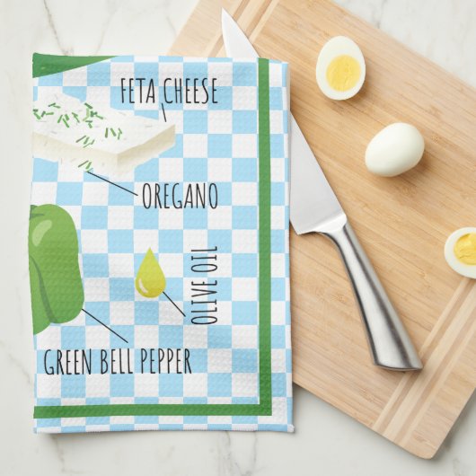 Griechische Salatzutaten - Ein Geschmack von Sunsh Geschirrtuch (Viertel Falte)