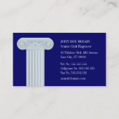 Griechische Säulen-Baugewerbe-Karte Visitenkarte (Rückseite)