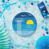 Griechische Säulen und Möwen Hochzeit am griechisc Pappteller (Party)