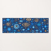 Griechische schlechte Augendiagramm Blues und Gold Yogamatte (Rückseite (Horizontal))