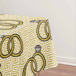 Griechische Schlüssel-Verlobung Hochzeit - Gold &  Tischdecke