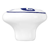 Griechische Schlüsseldekoration - Blau und Weiß Keramikknauf (Seitenansicht)