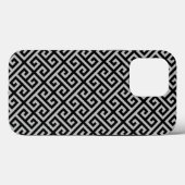 Griechische Schlüsseldiamanten in Schwarz und Grau Case-Mate iPhone Hülle (Rückseite (Horizontal))