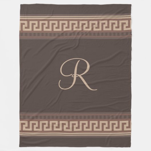 Griechische Schlüsselgrenze Fleecedecke (Vorderseite)