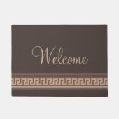 Griechische Schlüsselgrenze Fußmatte (Vorderseite)