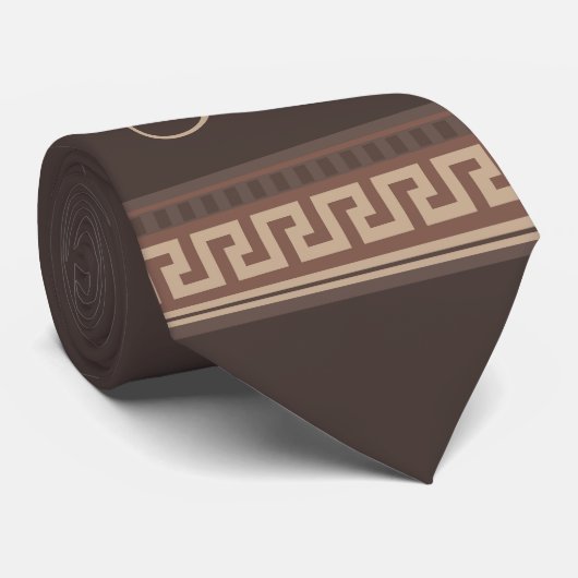 Griechische Schlüsselgrenze Krawatte (Gerollt)