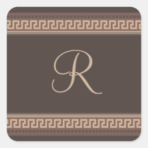 Griechische Schlüsselgrenze Quadratischer Aufkleber