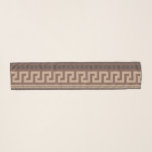Griechische Schlüsselgrenze Schal<br><div class="desc">Windung elegant,  Schlüsselgrenzverzierungsentwurf des klassischen Griechen mit geometrischer Streifendekoration auf Hintergrund des dunklen Brauns</div>