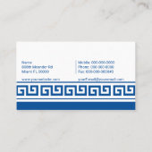 griechische Schlüsselkarte Visitenkarte (Rückseite)