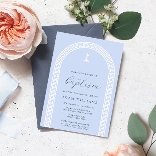 Griechische Schlüsseltaufe Einladung