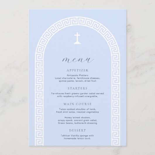 Griechische Schlüsseltaufe Menükarte (Vorderseite)
