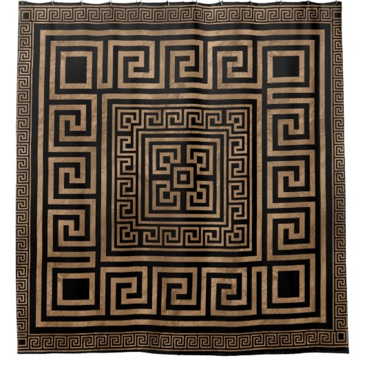 Griechische Schlüsselverzierung - griechische Duschvorhang (Vorderseite)