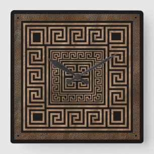 Griechische Schlüsselverzierung - griechische Quadratische Wanduhr