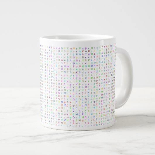 Griechische Schreiben 20oz-Tasse Jumbo-Tasse (Vorderseite Rechts)