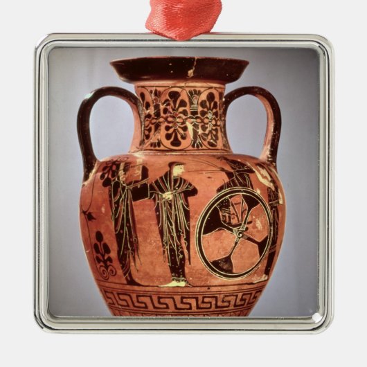 Griechische Schwarzzahl Amphora Silbernes Ornament (Vorne)
