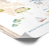 Griechische Sehenswürdigkeiten Touristenkarte Poster (Ecke)