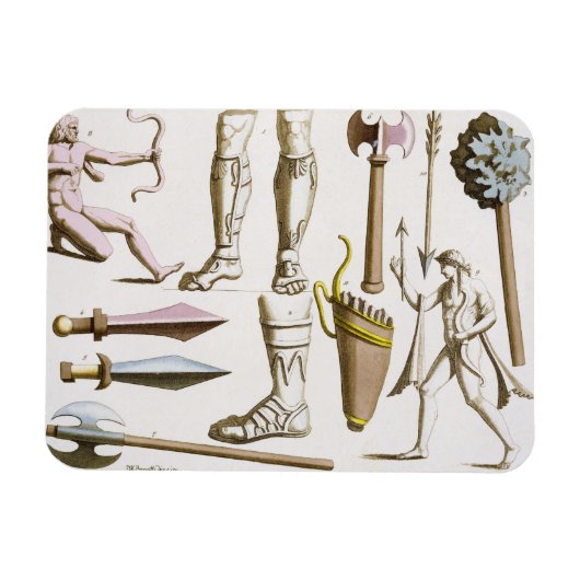 griechische Soldaten, Waffen und Rüstung, Teller 3 Magnet (Horizontal)