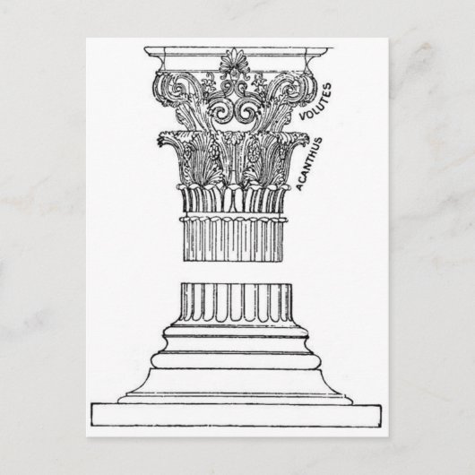 Griechische Spalte Postkarte (Vorderseite)