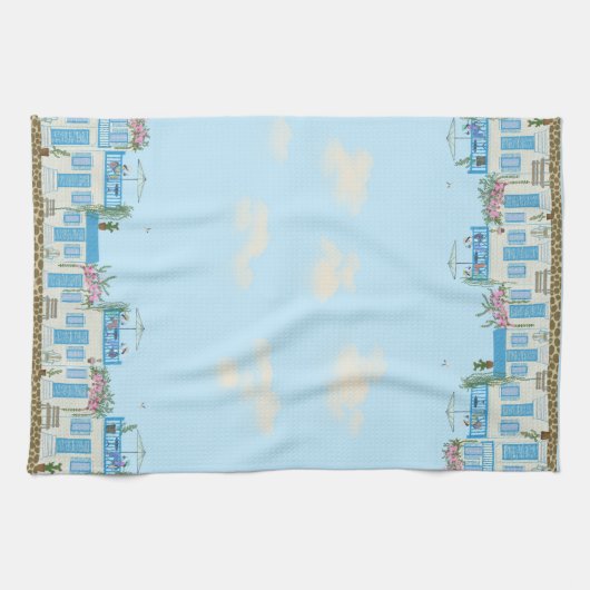 Griechische Stadt Geschirrtuch (Horizontal)