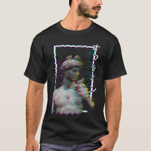 Griechische Statue Antike Vaporwave Synthwave Glit T-Shirt