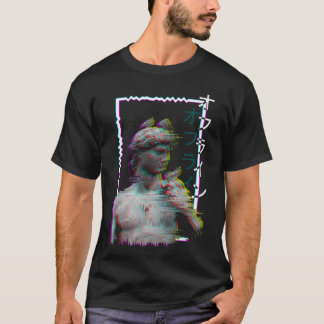Griechische Statue Antike Vaporwave Synthwave Glit T-Shirt