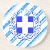 Griechische Streifenflagge Getränkeuntersetzer (Vorne)