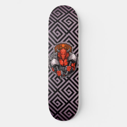 Griechische Symbole Minotaur Kriegerbestie Skateboard (Vorderseite)