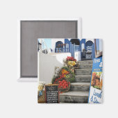 griechische Taverne auf Santorini, Griechenland Magnet (Vorderseite/Rückseite)