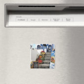 griechische Taverne auf Santorini, Griechenland Magnet (In Situ (Geschirrspüler))