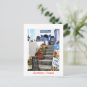 griechische Taverne auf Santorini, Griechenland Postkarte (Stehend Vorderseite)
