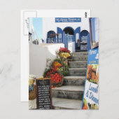 griechische Taverne auf Santorini, Griechenland Postkarte (Vorne/Hinten)