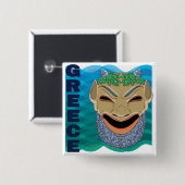 Griechische Theater MASKE Button (Vorne & Hinten)