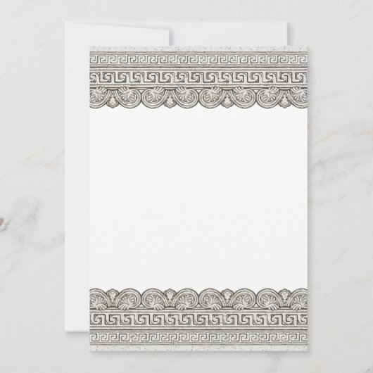 Griechische Toga Einladung mit Stone-Elementen (Rückseite)