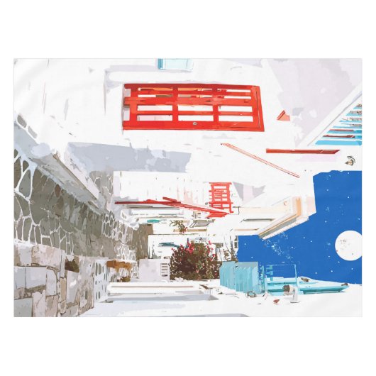 Griechische Trip Down Memory Lane Tischdecke (Vorderseite (Horizontal))