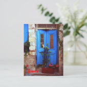 griechische Tür Postkarte (Stehend Vorderseite)