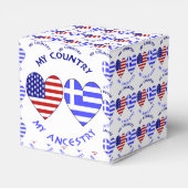Griechische USA Herzenflagge Mein Land Meine Herku Geschenkschachtel (Rückseite)
