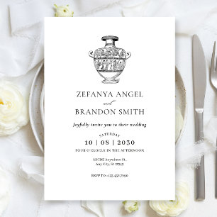 Griechische Vase Vintage-Kunst Einladung