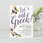 Griechische Verkostung| Brautparty Party Einladung (Stehend Vorderseite)