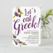Griechische Verkostung | Brautparty Sage Einladung (Stehend Vorderseite)